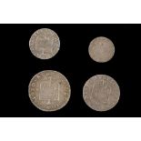 Charles II, undated maundy set of four coins, crowned bust left value in right ground / shield and