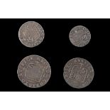 Charles II, undated maundy set of four coins, crowned bust left value in right ground / shield and