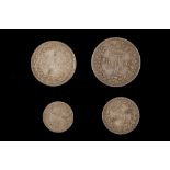 Victoria 1856, maundy set of four coins, young head left / crowned values within garlands, VG++.