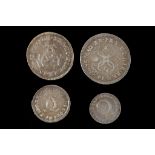 Charles II 1675, maundy money set of four coins, Lauret and draped bust right / interlocking 'C',