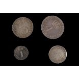 Anne 1713, maundy set of four coins, draped bust left / values crowned Arabic numerals, VF++.