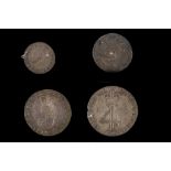 George III 1795, maundy set of four coins, draped bust right / crowned values, EF.