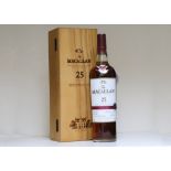 Whisky - The Macallan 25 year old whisky in original wooden presentation case (1)