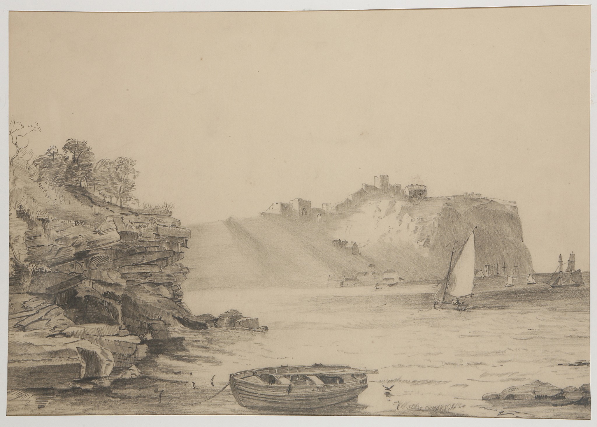 A. Skuse, late 19th century school. A pair of coastal marine drawings, the first depicting a - Image 3 of 3