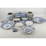 A collection of mainly 18th century, Chinese blue and white porcelain, comprising a tureen and