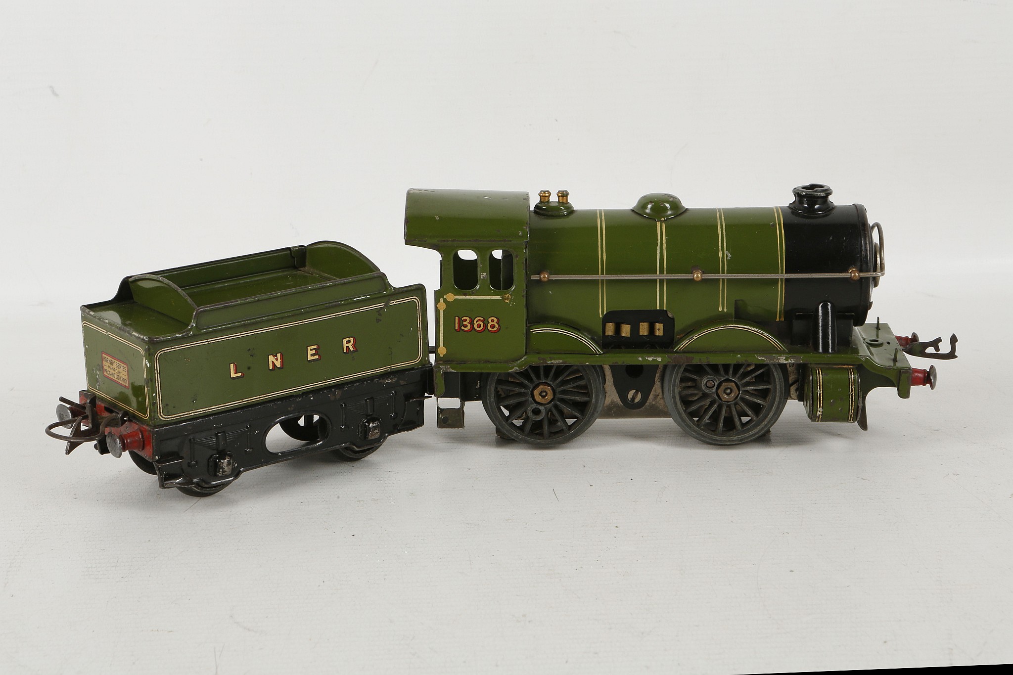 A Hornby electric locomotive 1368 and fender for LNER, both manufactured by Meccano Ltd, - Image 2 of 3