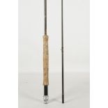 A Hardy 9ft two piece graphite fly rod.