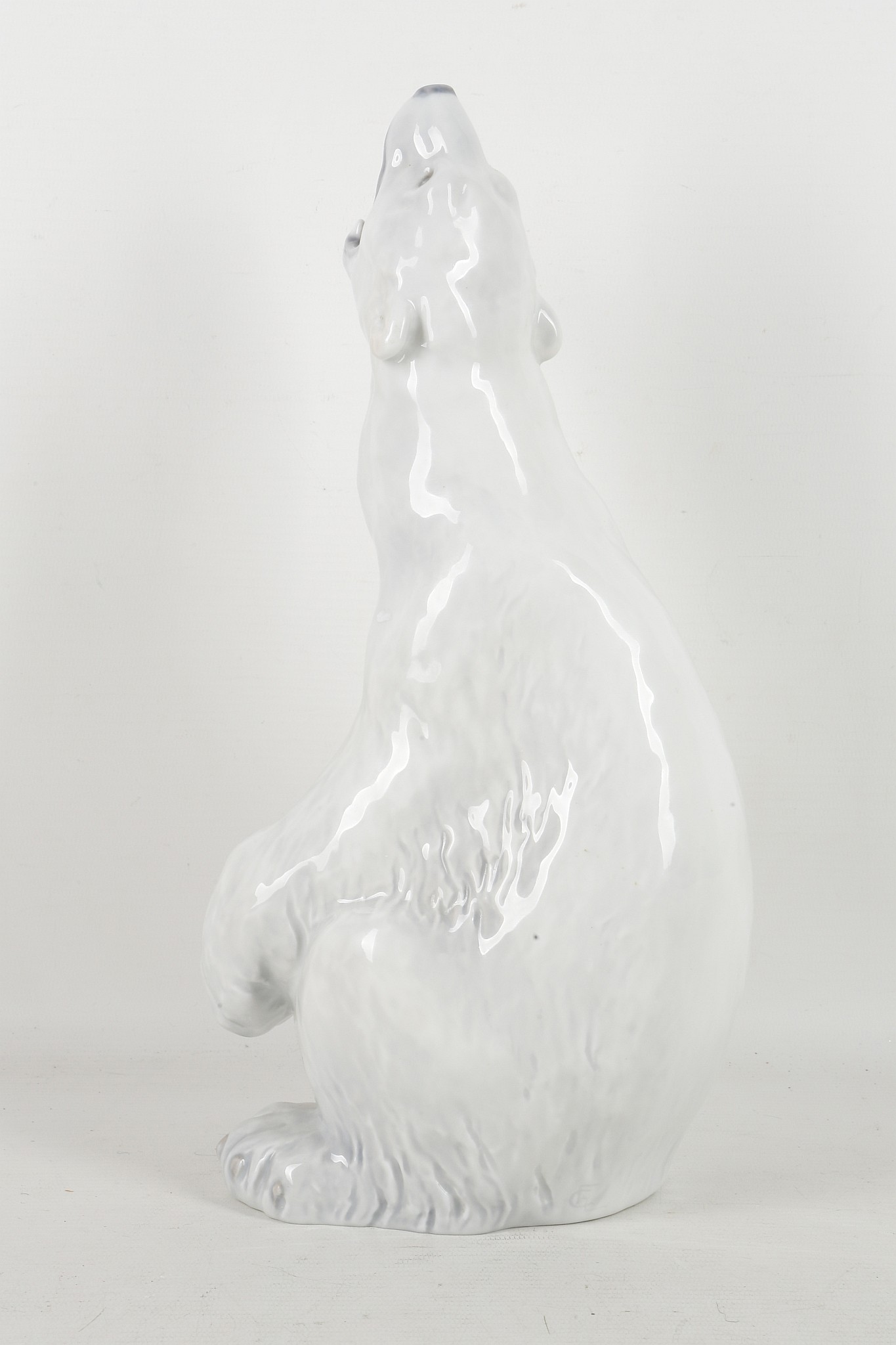 Royal Copenhagen polar bear, sitting on haunches roaring, model 502, 33cm high. - Image 2 of 3