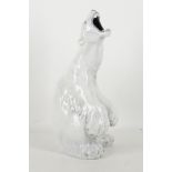 Royal Copenhagen polar bear, sitting on haunches roaring, model 502, 33cm high.