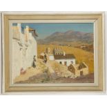 Alan Stenhouse Gourley (Scottish, 1909-1991), a 1960's Mediterranean village scene, oil on board,