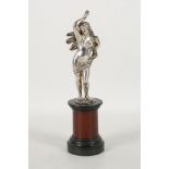 A 19th century hallmarked silver statuette of Venus. supported on a black and red marble base, 17.