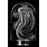 An Art Deco style, Lalique France paperweight with mermaid decoration.