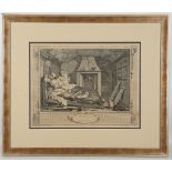 William Hogarth 'The Prentice' series, a full set of 12 late 19th century engravings. All mounted,