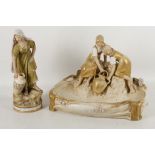 Two Royal Dux items, c.1900, to include a girl water carrier on round base, 17.5cm high and an Art