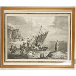 18th Century engraving. 'Christ and the Fisherman'. Mounted and framed, 41 x 58cm.