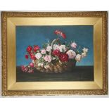 Circa 1900, English school, 'Red, Pink and White Roses', watercolour and gouache still life.