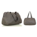 BOTTEGA VENETA SHOULDER BAG, soft grey woven leath