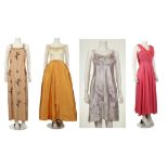 FOUR VINTAGE BALL GOWNS, 1960s, to include a pink