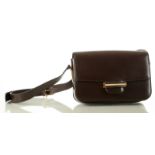 VINTAGE CELINE HANDBAG, dark brown leather with li