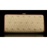 CHRISTIAN DIOR CLUTCH BAG, beige logo fabric with