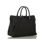 BOTTEGA VENETA HANDBAG, black quilted leather with