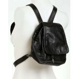 DKNY MINI BACKPACK, black leather, 23cm high, 17cm