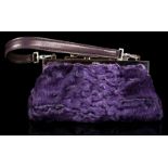 CARTIER MINI PANTHER HANDBAG, dyed purple Astrakha