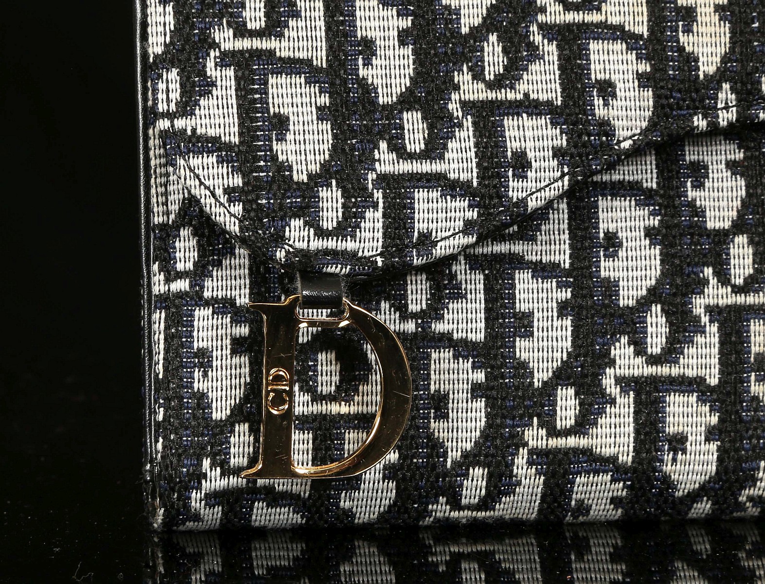 CHRISTIAN DIOR WALLET, blue logo fabric with gilt - Image 2 of 6