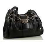 JIMMY CHOO RAMONA BAG, black leather with silver t