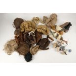 A quantity of dolls wigs, eyes and shoes, containe