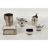 A collection of hallmarked silver to include a box