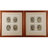 After John Kay, engravber. Two framed sets of kay