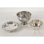 Three hallmarked silver dishes, to include a Chest