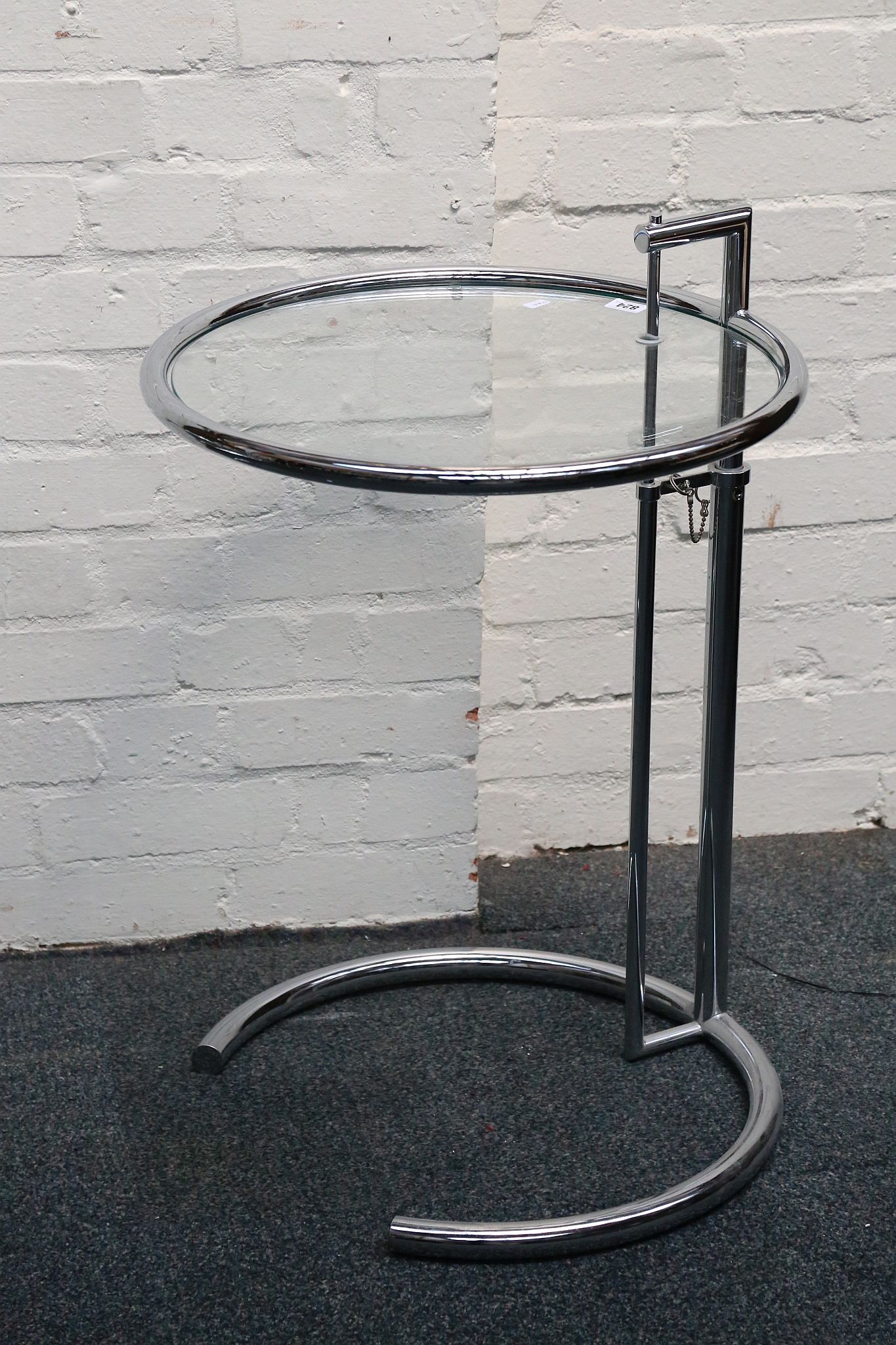 A pair of Eileen Gray E1027 style side tables, wit - Image 2 of 3