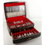 A cased canteen of silver plated cutlery for 12 in