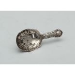 Antique Edwardian Sterling Silver tea caddy spoon by Thomas Lathan & Ernest Morton, Chester 1906.