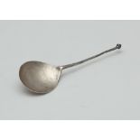 Rare Antique Silver diamond point spoon in the late 14th Century manner, with fig shaped bowl,