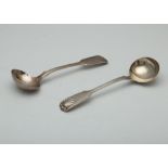 Pair of Antique Victorian Sterling Silver sauce ladles by Frederick Elkington (Elkington & Co),