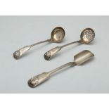 Antique Victorian Sterling Silver sugar sifter ladle by Elkington & Co Ltd, Birmingham 1890, with