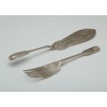 Pair of Antique Victorian Sterling Silver fish servers by Elkington & Co Ltd, Birmingham 1890.