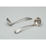 Pair of Antique George IV Scottish Provincial Sterling Silver sauce ladles by William Constable of