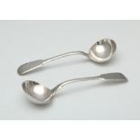 Pair of Antique William IV Sterling Silver sauce ladles by Joseph & Albert Savory, London 1835. In