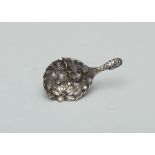 Antique Victorian Sterling Silver tea caddy spoon by Martin, Hall & Co, Sheffield 1856. Modeled as a