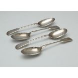 Set of four Antique George V Sterling Silver tablespoons by William Hutton & Sons, Sheffield 1917,