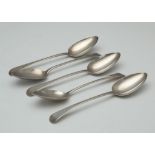 Set of four Antique George III Sterling Silver tablespoons by Thomas Wilkes Barker, London 1812,