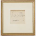 Harry Bush R.O.I., 1883-1957, 'Gorlestone, 1914'. Pencil sketch of reclining deck chair figures