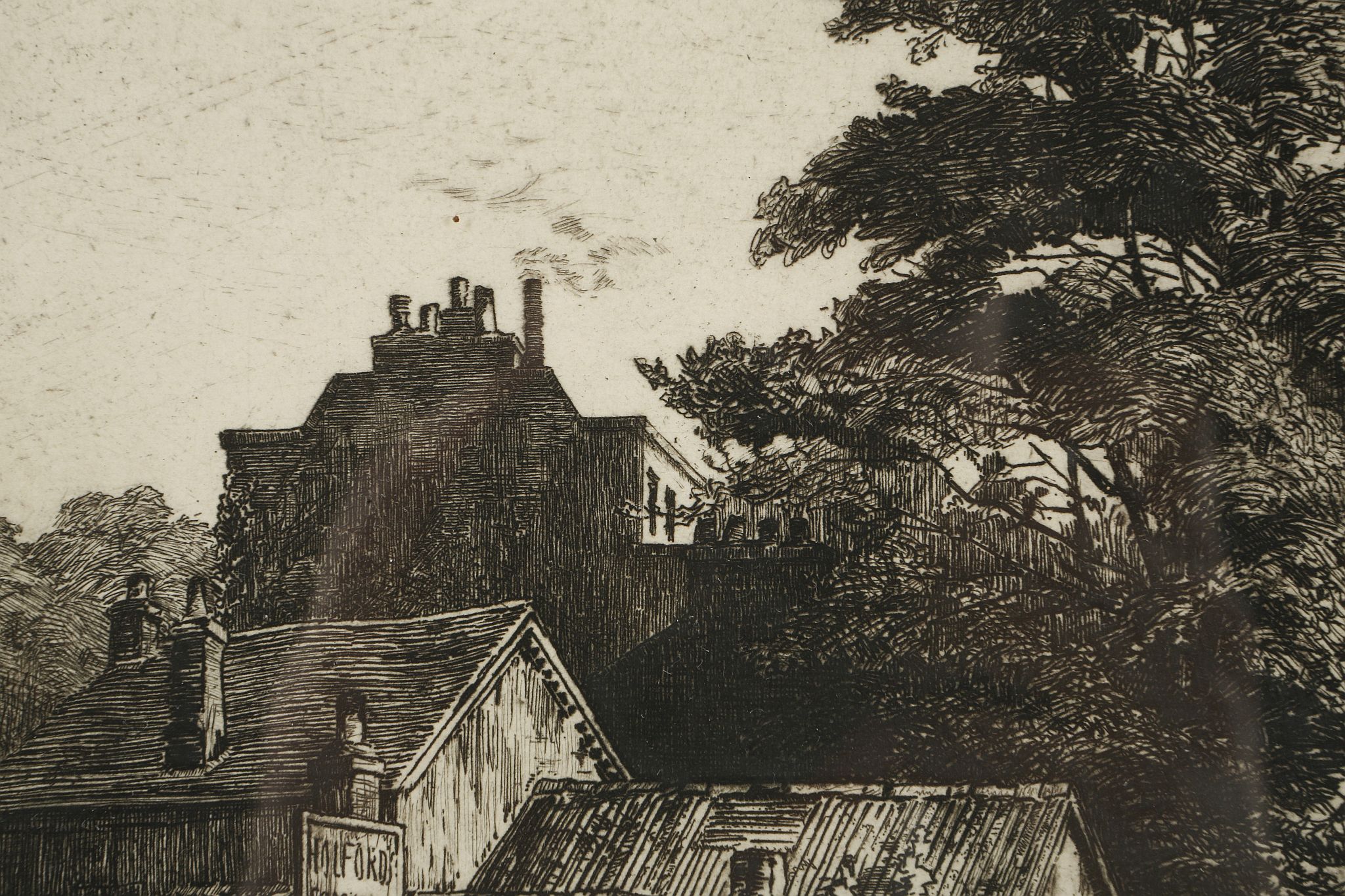 Eli Marsden Wilson 1877-1965, A.R.C.A. 'Horn Lane, Acton'. A good dry point etching with aquatint. - Image 5 of 9