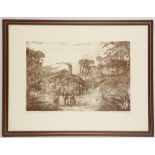 Wilfred G. Bligh, 'Meeting House, Welders Lane', a limited edition mono print in sepia ink, no. 5 of