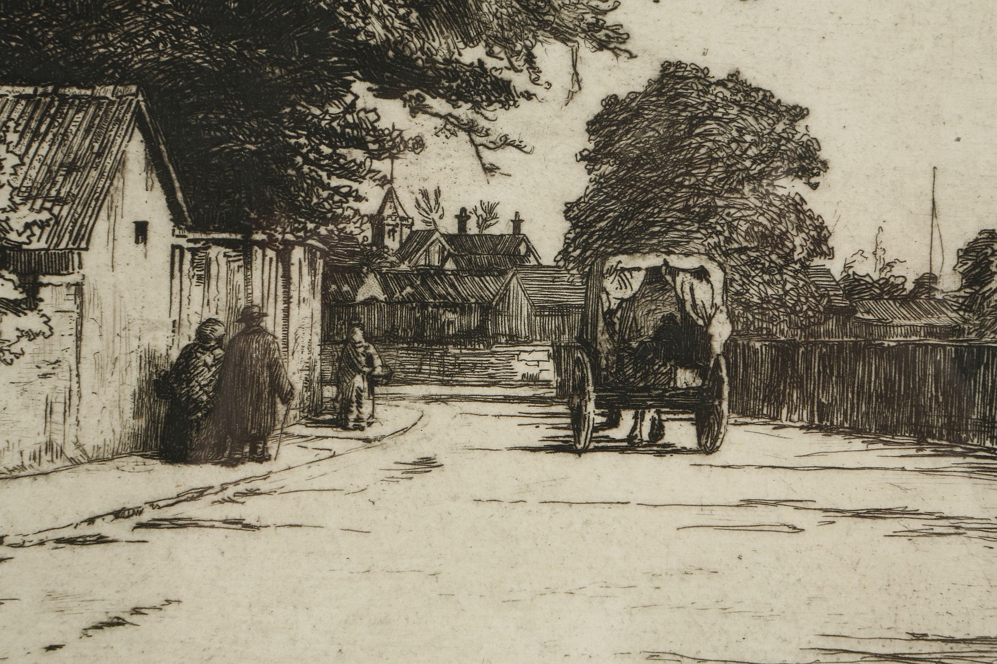 Eli Marsden Wilson 1877-1965, A.R.C.A. 'Horn Lane, Acton'. A good dry point etching with aquatint. - Image 4 of 9