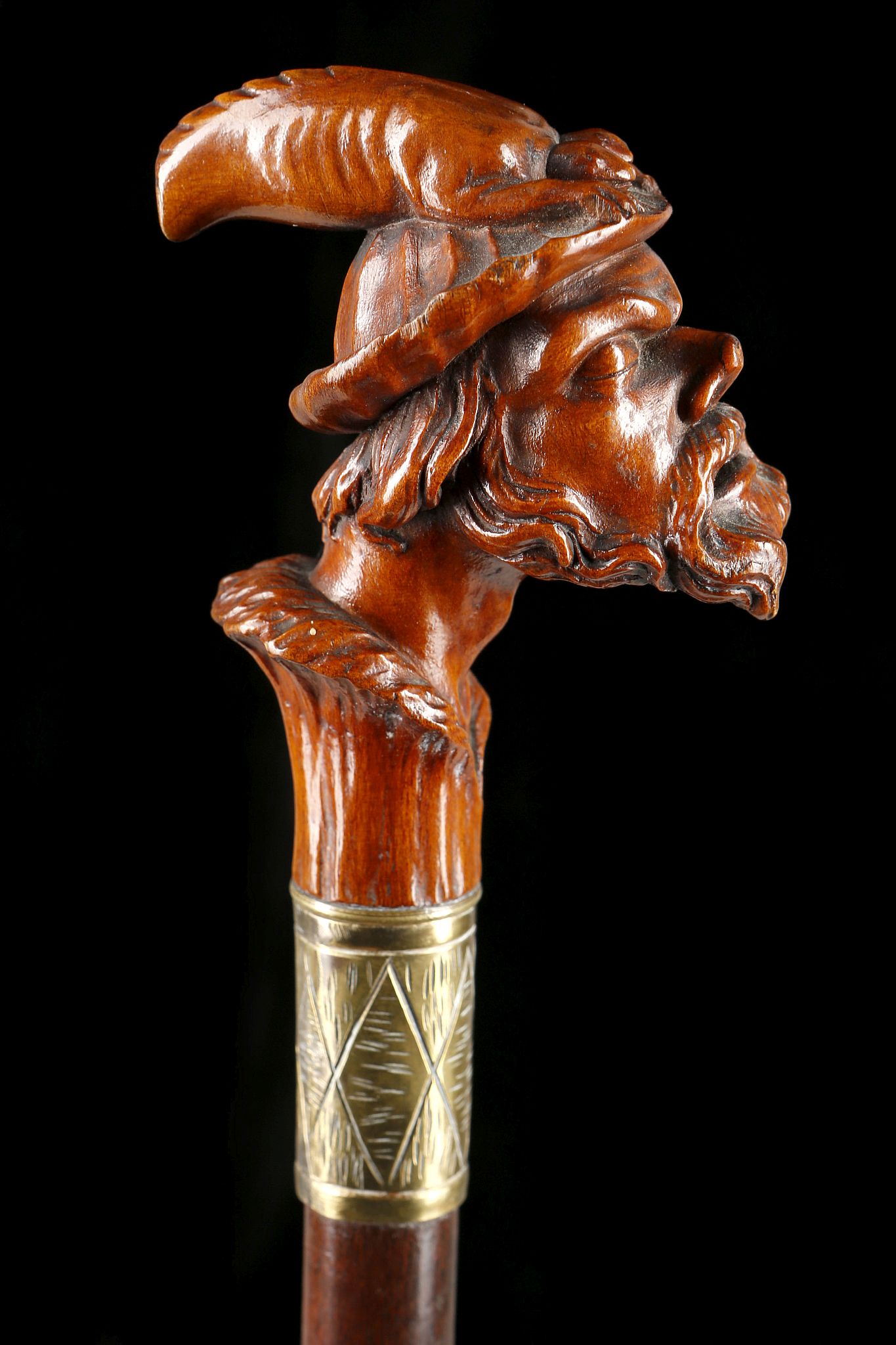 A 19TH CENTURY CONTINENTAL FIGURATIVE HANDLED CANE - Image 3 of 7
